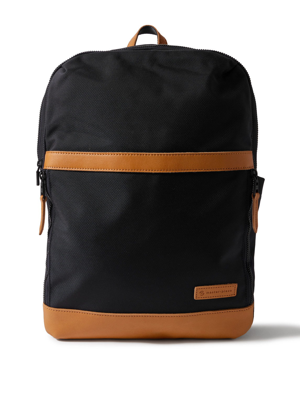Master-piece Explorer L Leather-trimmed Cordura® Ballistic Nylon Backpack In Black