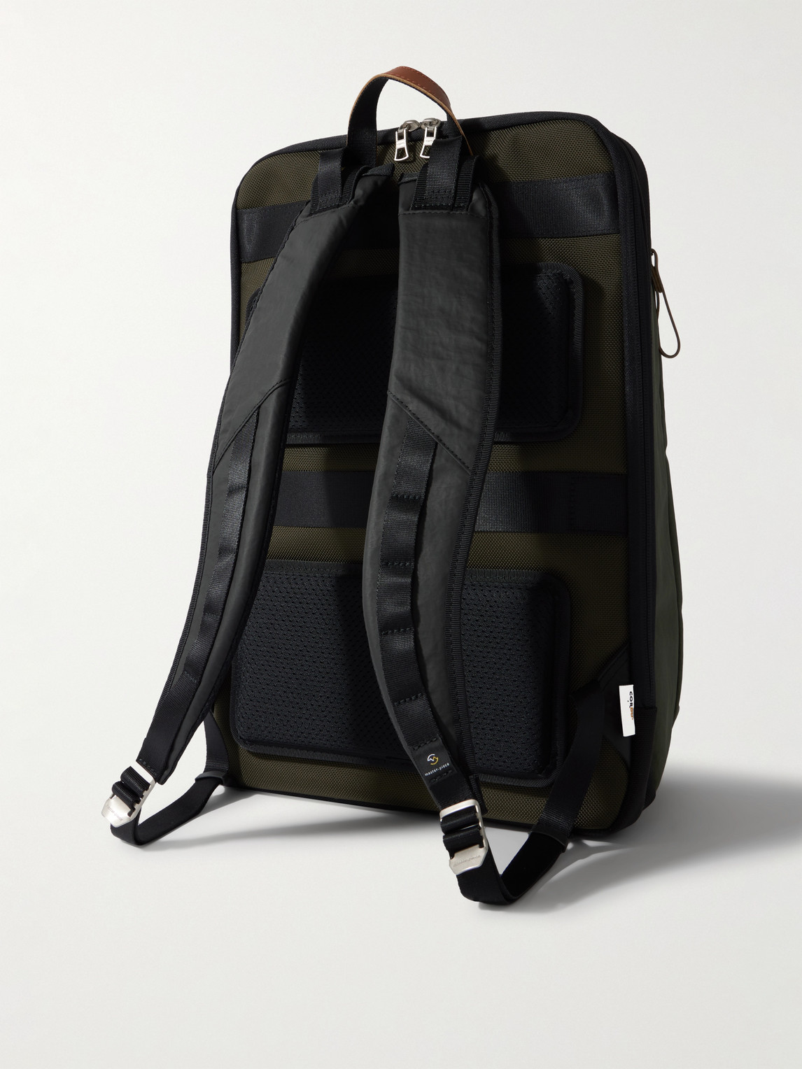 Master-piece Bump L Canvas And Leather-trimmed Cordura® Nylon Backpack In Green