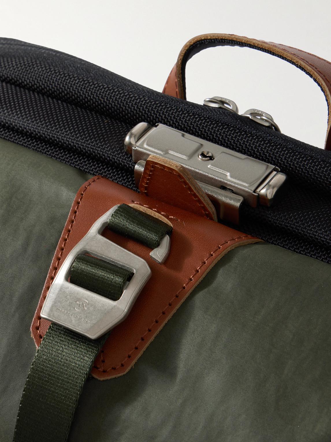 Master-piece Bump L Canvas And Leather-trimmed Cordura® Nylon Backpack In Green