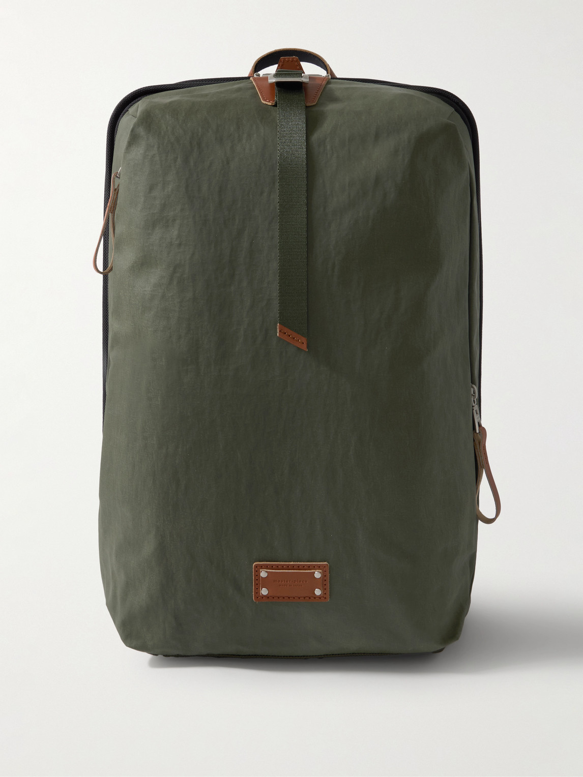Master-piece Bump L Canvas And Leather-trimmed Cordura® Nylon Backpack In Green