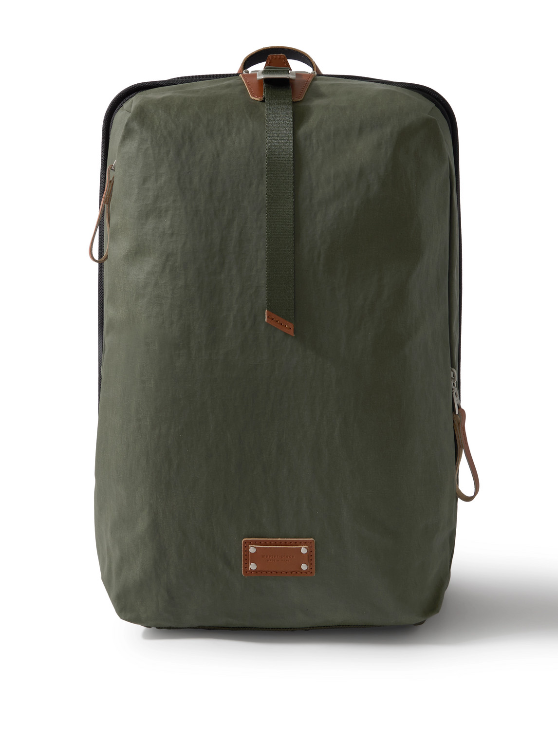 Master-piece Bump L Canvas And Leather-trimmed Cordura® Nylon Backpack In Green