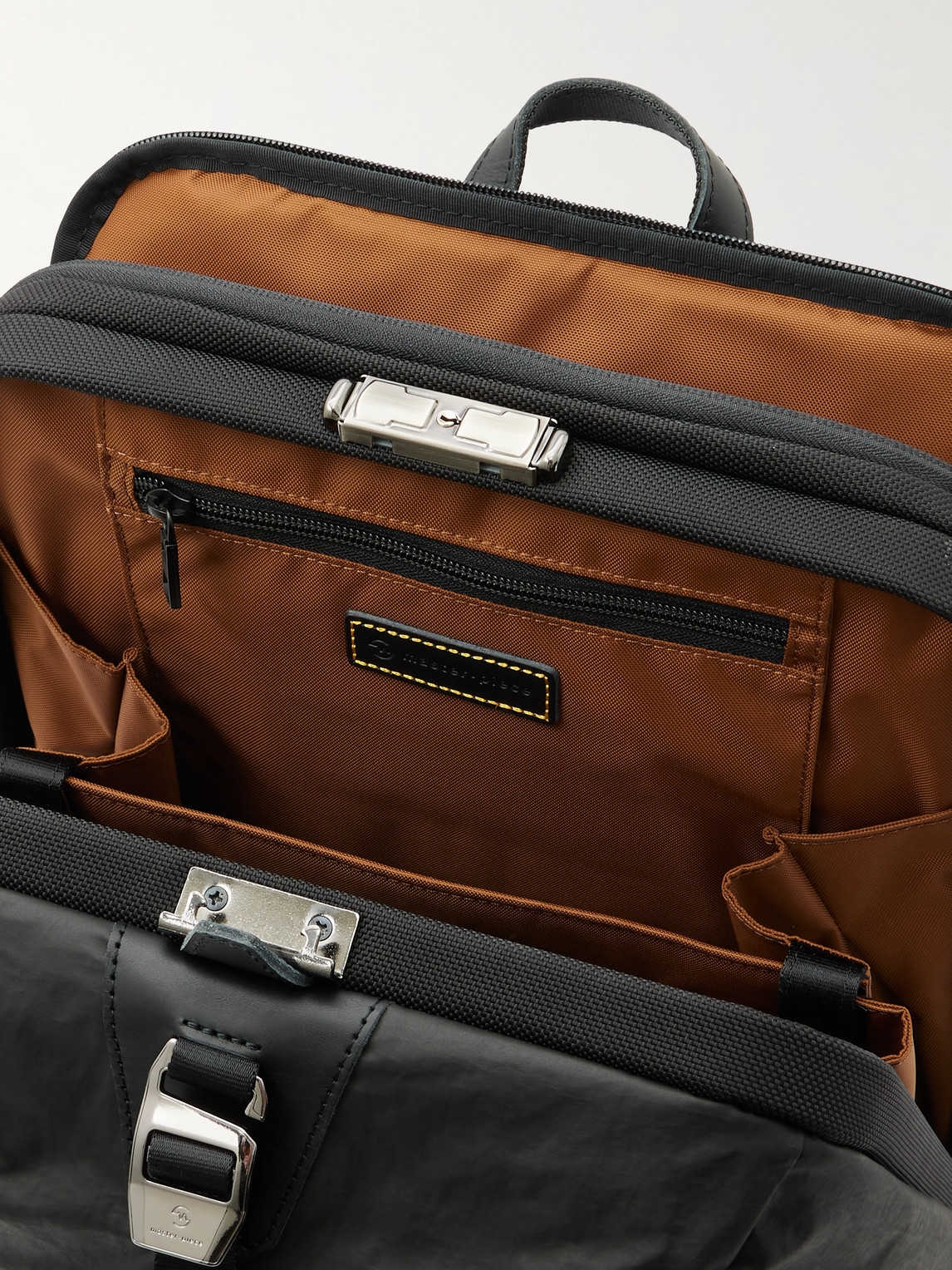 Master-piece Bump L Canvas And Leather-trimmed Cordura® Nylon Backpack In Black