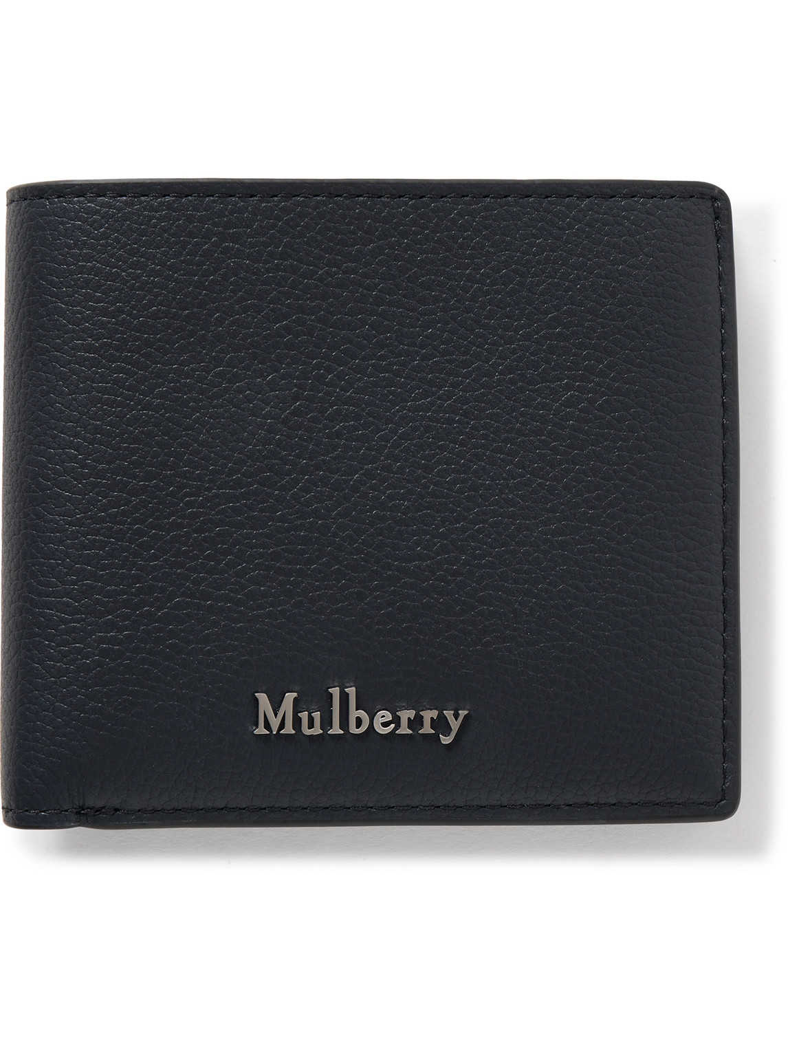 Mulberry Farringdon Logo-appliquéd Full-grain Leather Billfold Wallet In Blue