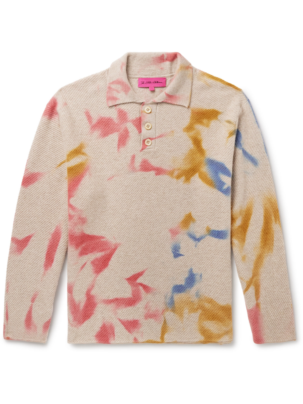 Tie-Dyed Cashmere Polo Shirt