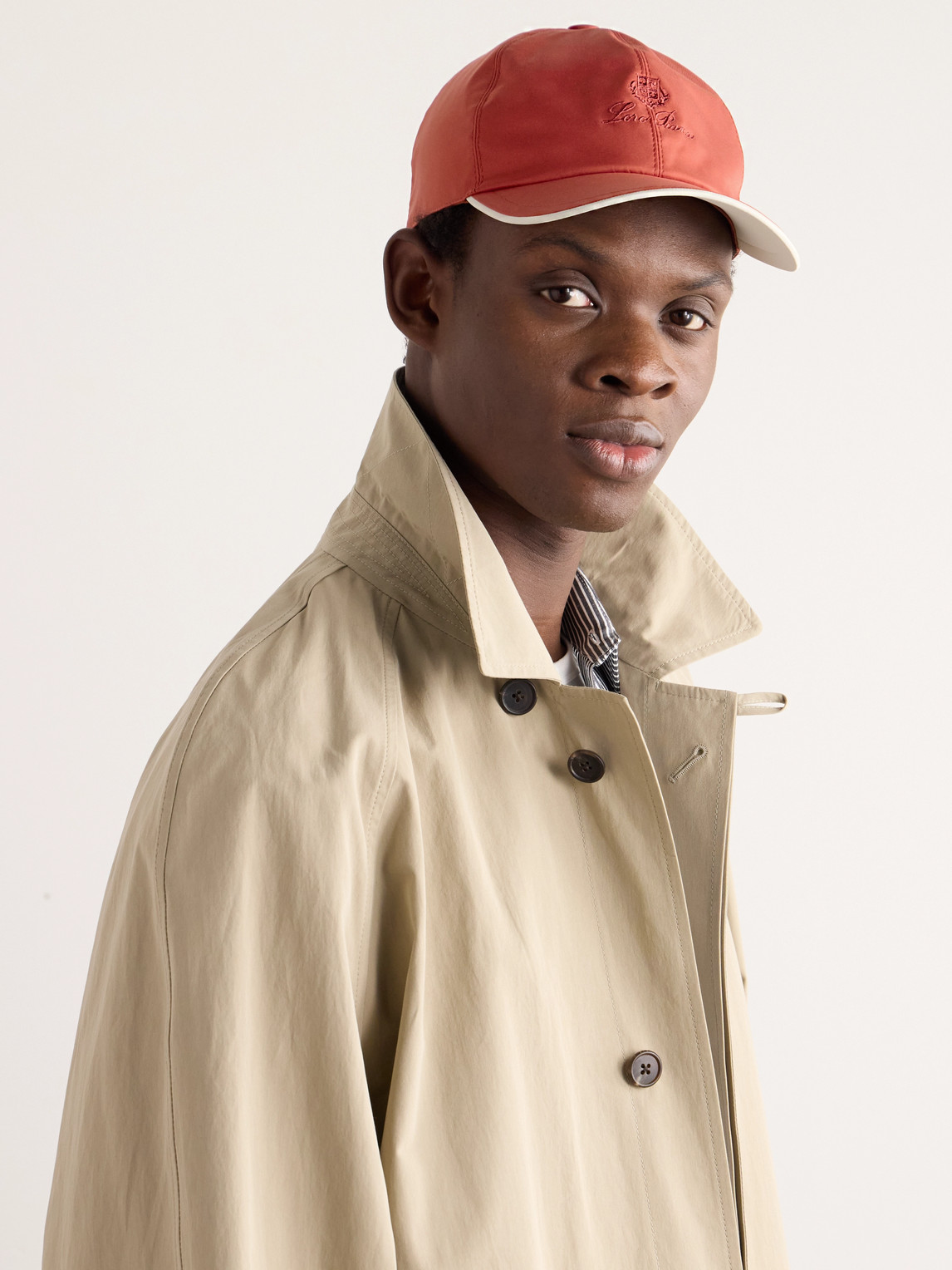 Shop Loro Piana Logo-embroidered Storm System® Shell Baseball Cap In Orange