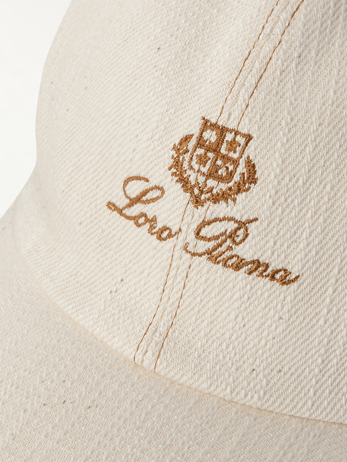 Shop Loro Piana Logo-embroidered Organic Cotton-canvas Cap In White