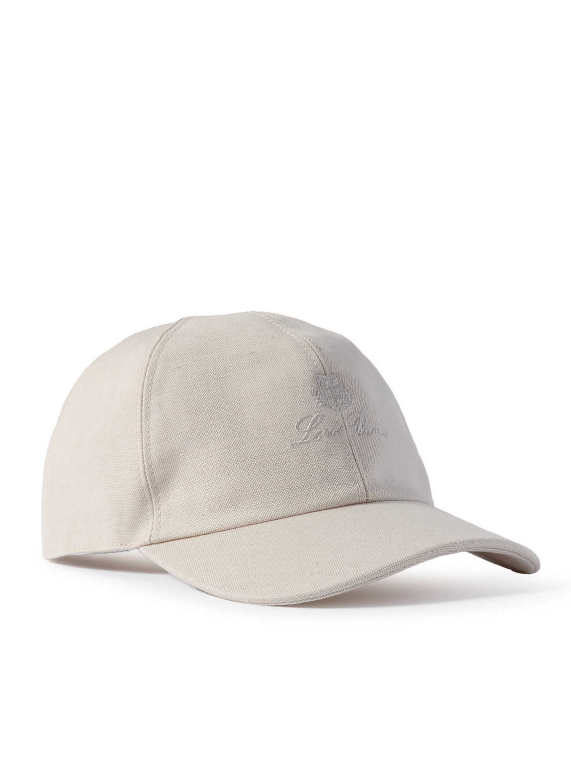 Loro Piana Logo-embroidered Cotton And Linen-blend Baseball Cap In White