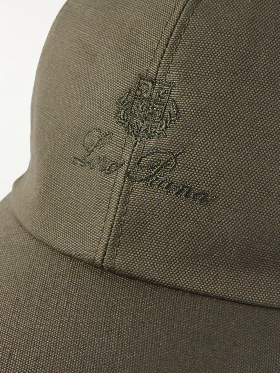 Shop Loro Piana Logo-embroidered Cotton And Linen-blend Baseball Cap In Green