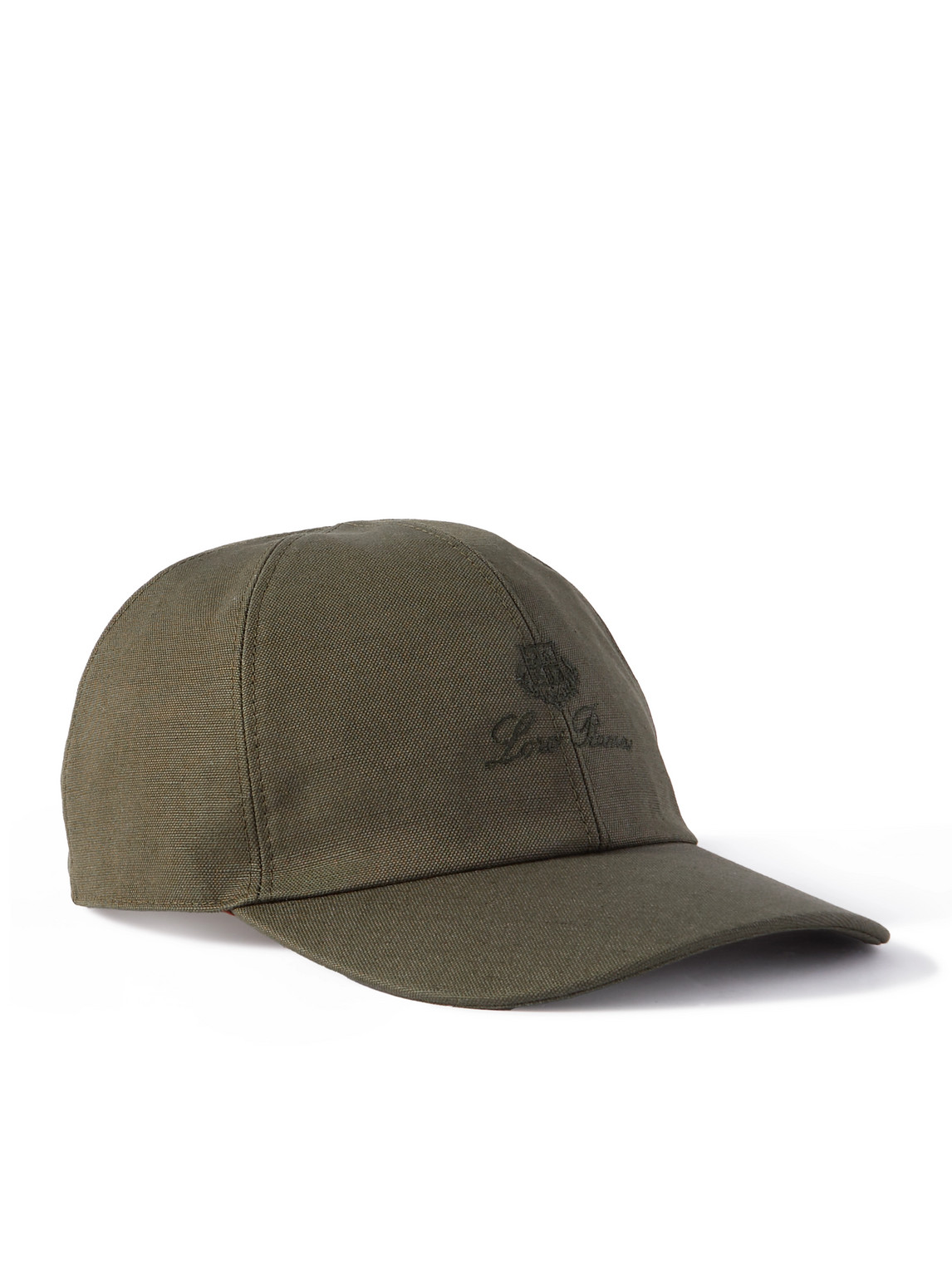 Loro Piana Logo-embroidered Cotton And Linen-blend Baseball Cap In Green
