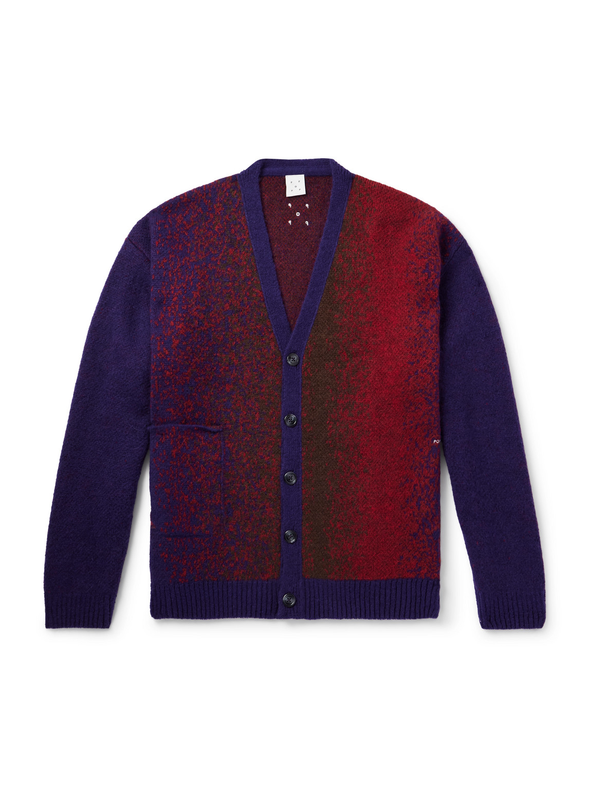 POP TRADING COMPANY – Logo-Embroidered Knitted Cardigan