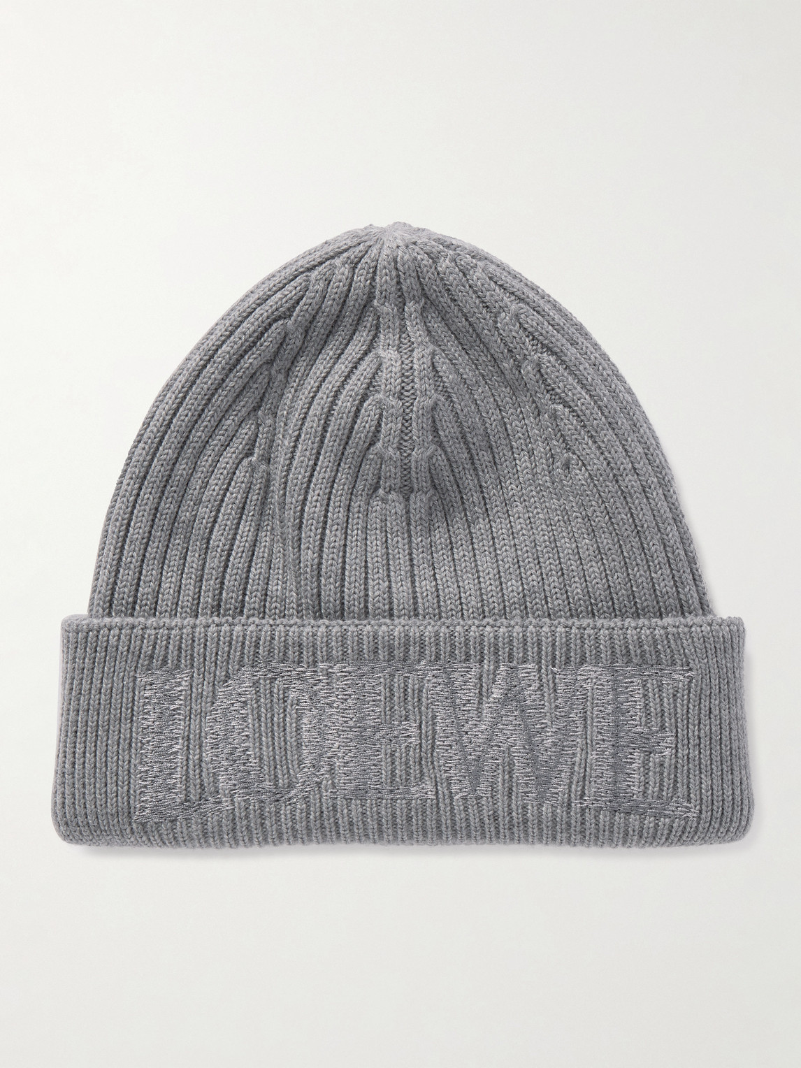 Logo-Embroidered Ribbed Wool Beanie