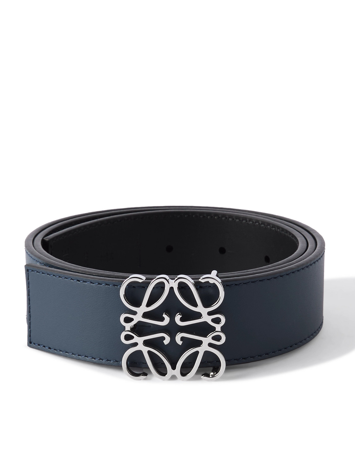 Loewe 3.5cm Anagram Reversible Leather Belt In Blue
