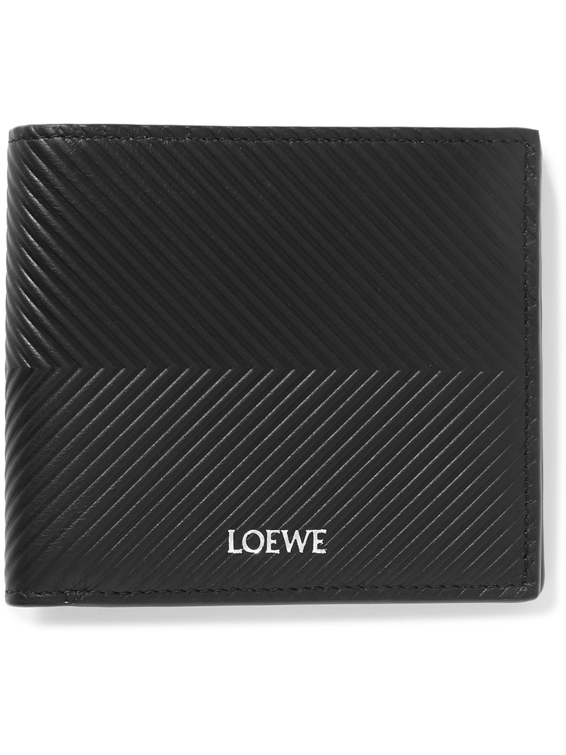 Loewe Logo-print Embossed Leather Billfold Wallet In Black