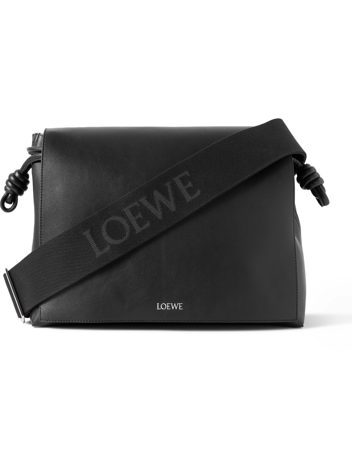 Loewe Flamenco Leather Messenger Bag In Black