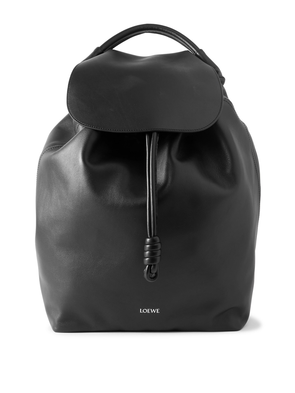 Loewe Flamenco Leather Backpack In Black