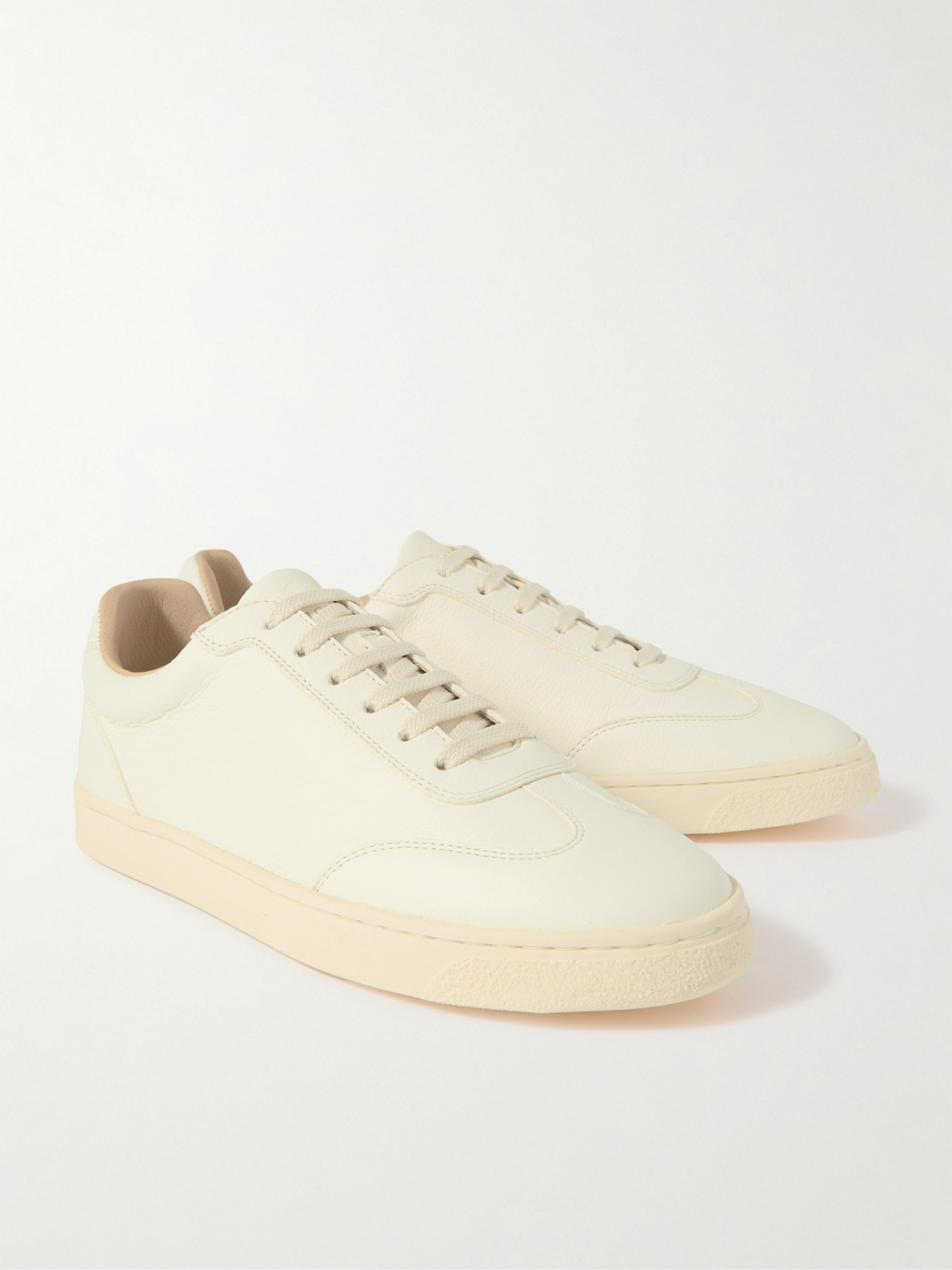 Brunello Cucinelli Essential Leather Sneakers In Neutrals