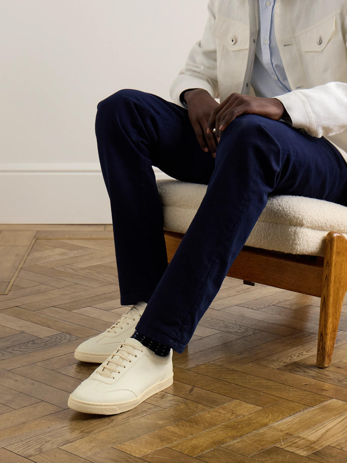 Brunello Cucinelli Essential Leather Sneakers In Neutrals