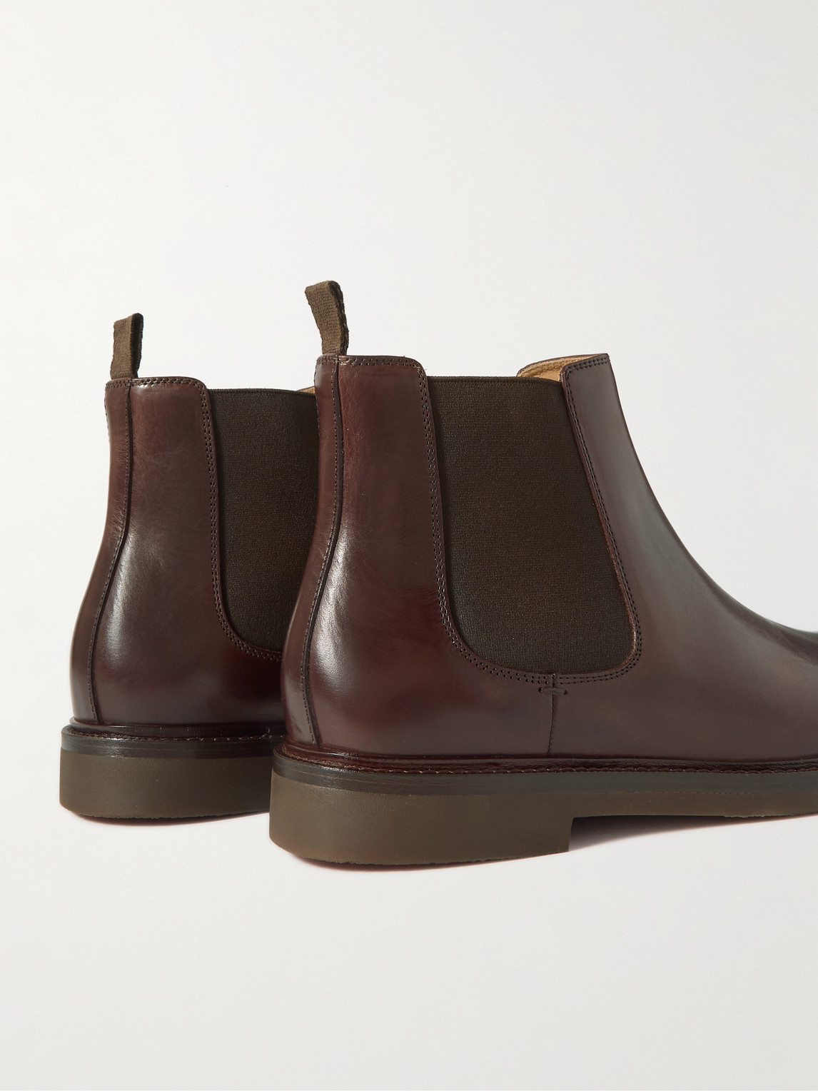 Brunello Cucinelli Leather Ankle Boots In Brown