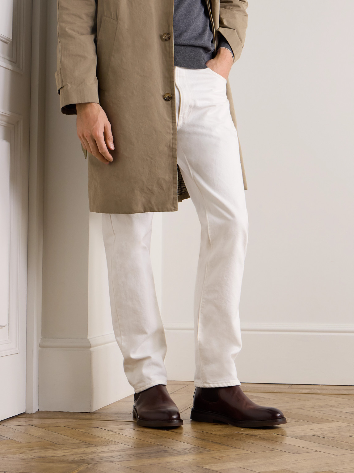 Brunello Cucinelli Leather Ankle Boots In Brown