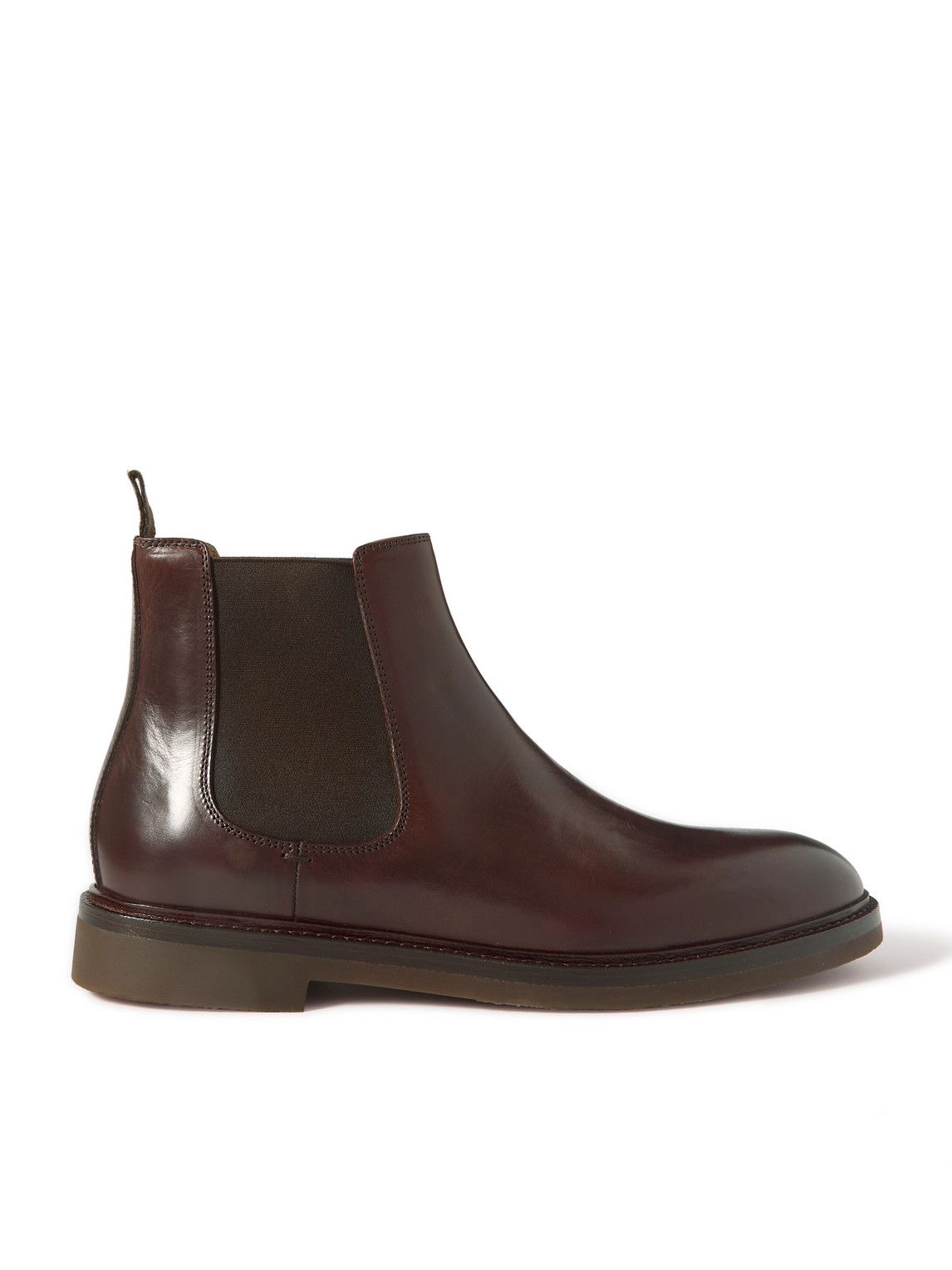 Brunello Cucinelli Leather Ankle Boots In Brown
