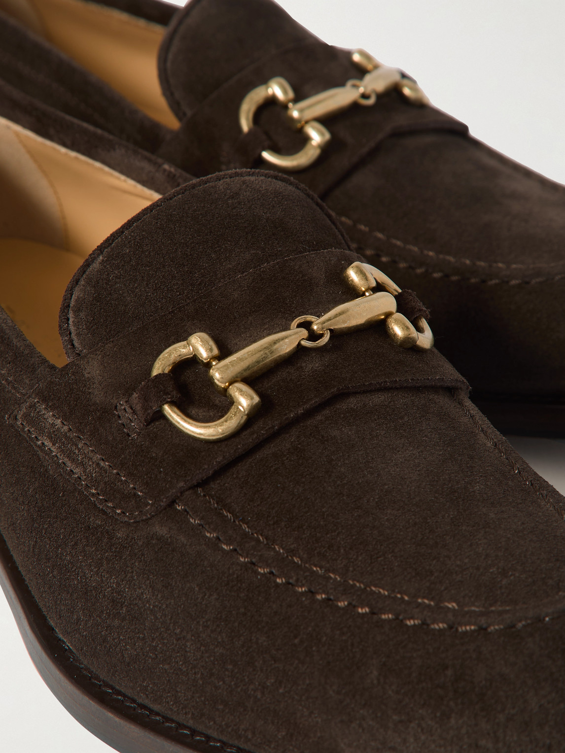 Brunello Cucinelli Horsebit-embellished Suede Loafers In Brown