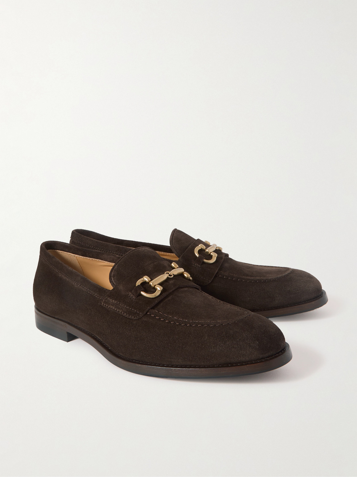 Brunello Cucinelli Horsebit-embellished Suede Loafers In Brown