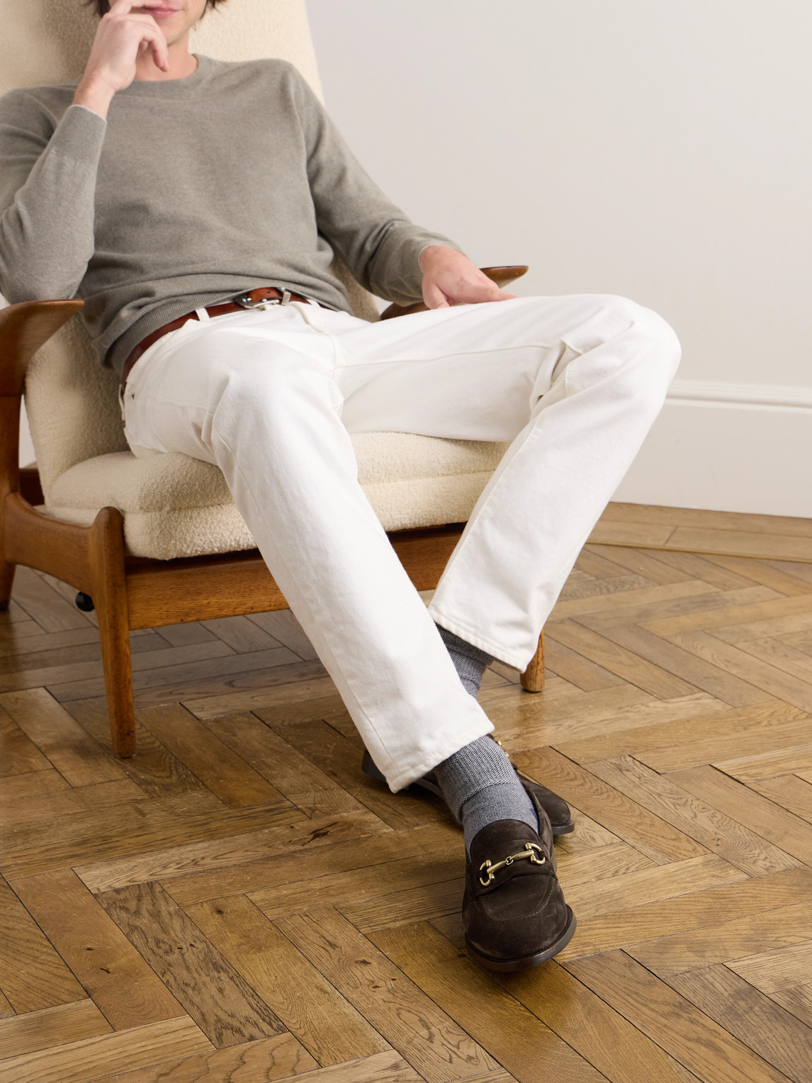 Brunello Cucinelli Horsebit-embellished Suede Loafers In Brown