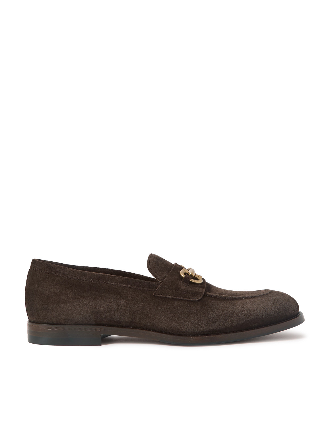 Brunello Cucinelli Horsebit-embellished Suede Loafers In Brown