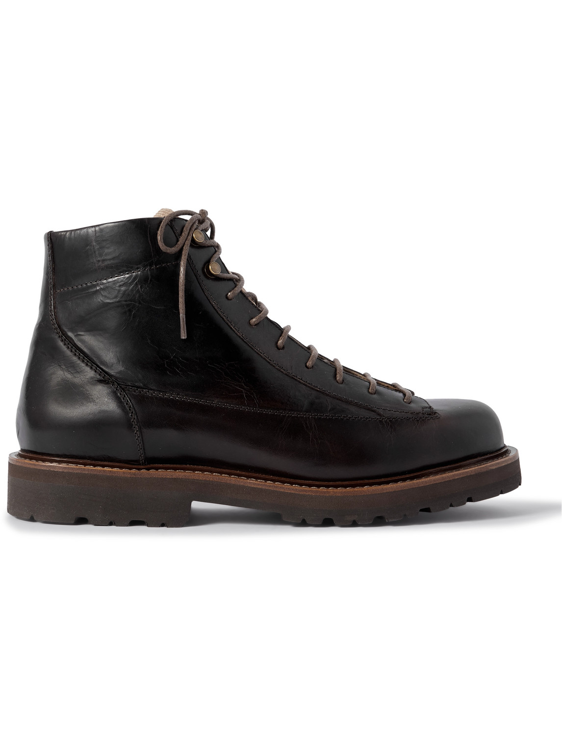 Brunello Cucinelli Leather Boots In Brown