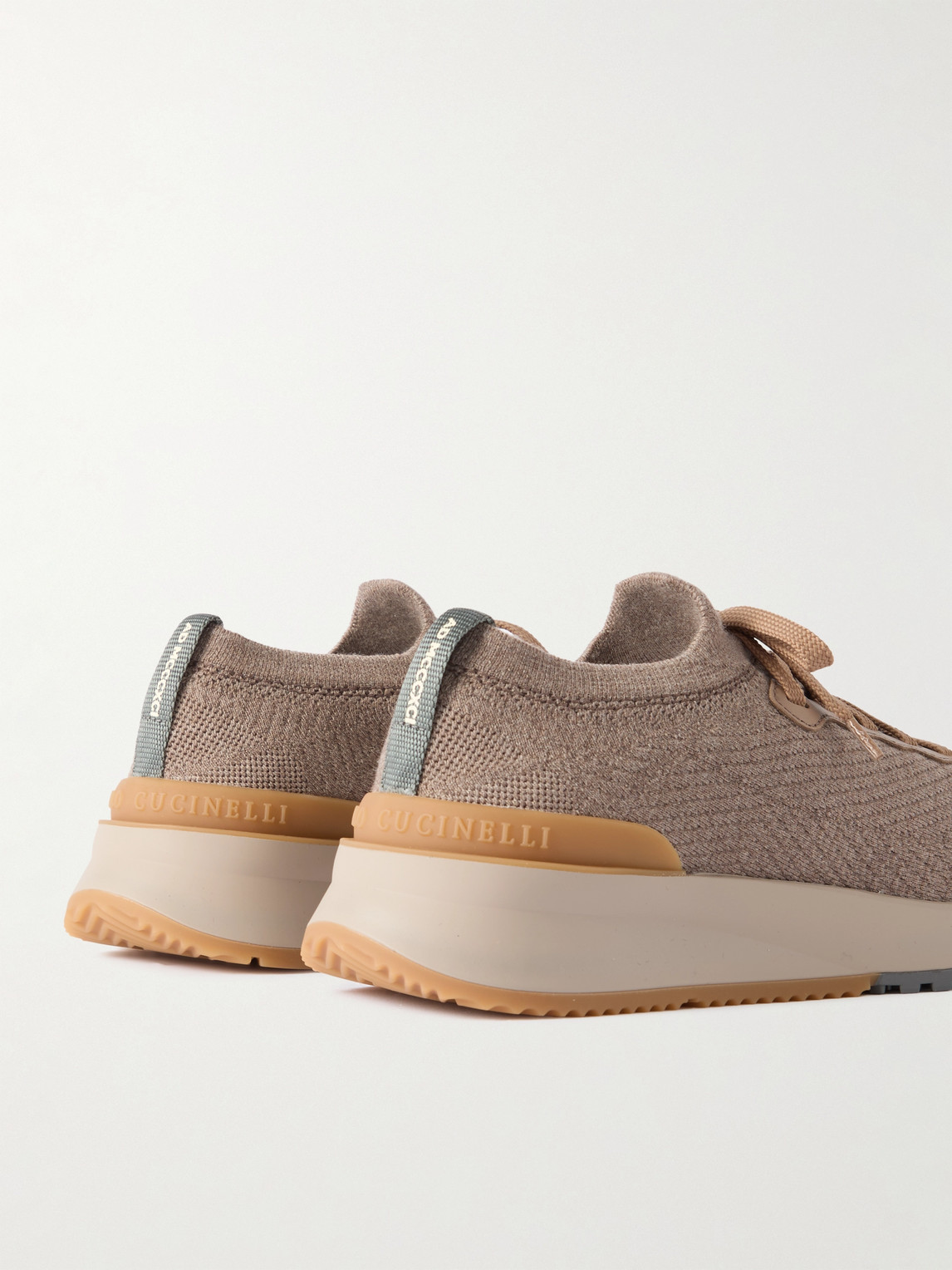 Brunello Cucinelli Knitted-upper Sneakers In Neutrals
