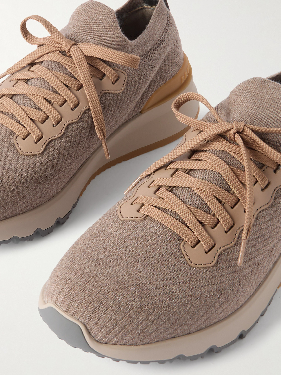 Brunello Cucinelli Knitted-upper Sneakers In Neutrals