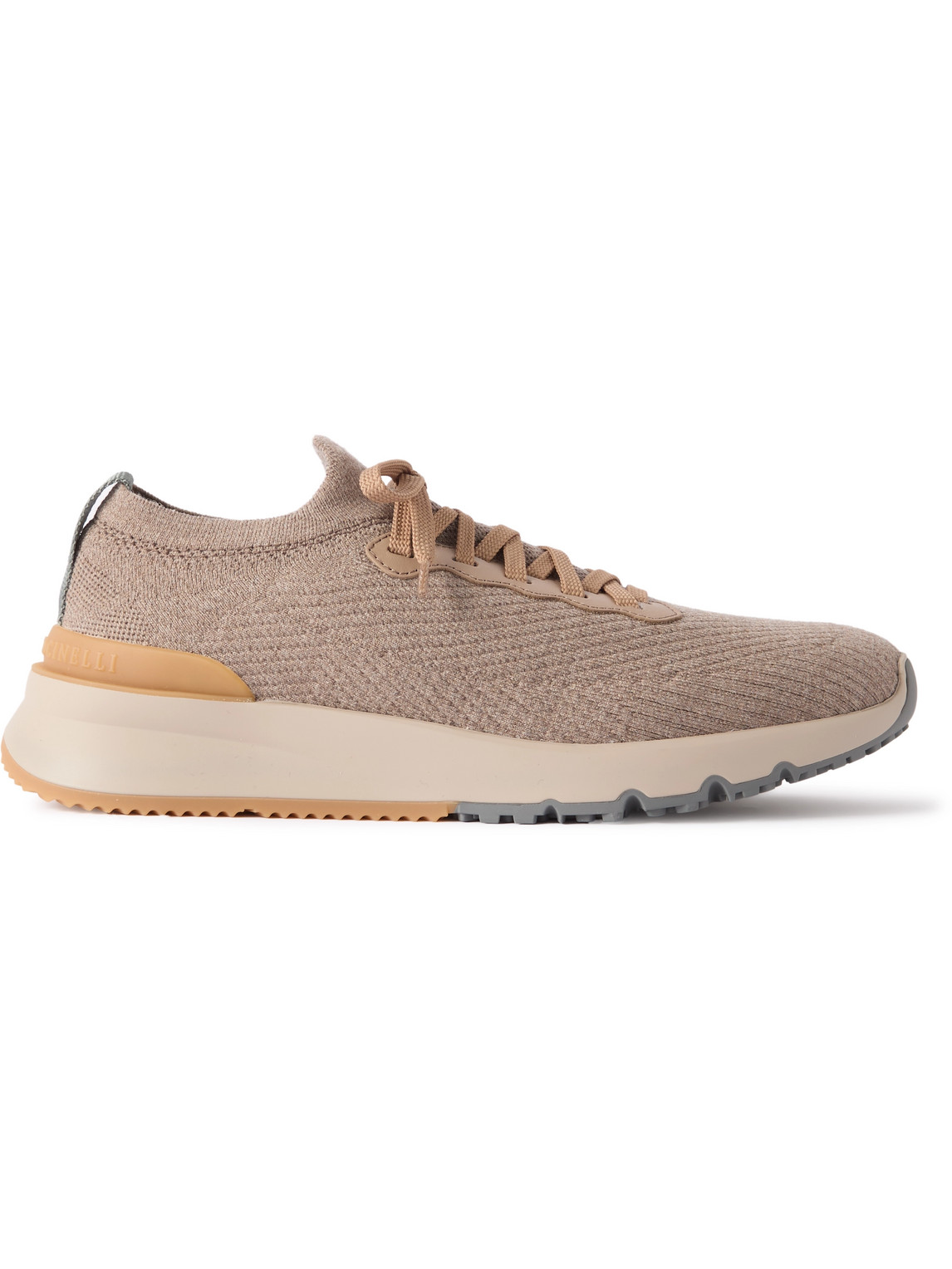 Brunello Cucinelli Knitted-upper Sneakers In Neutrals