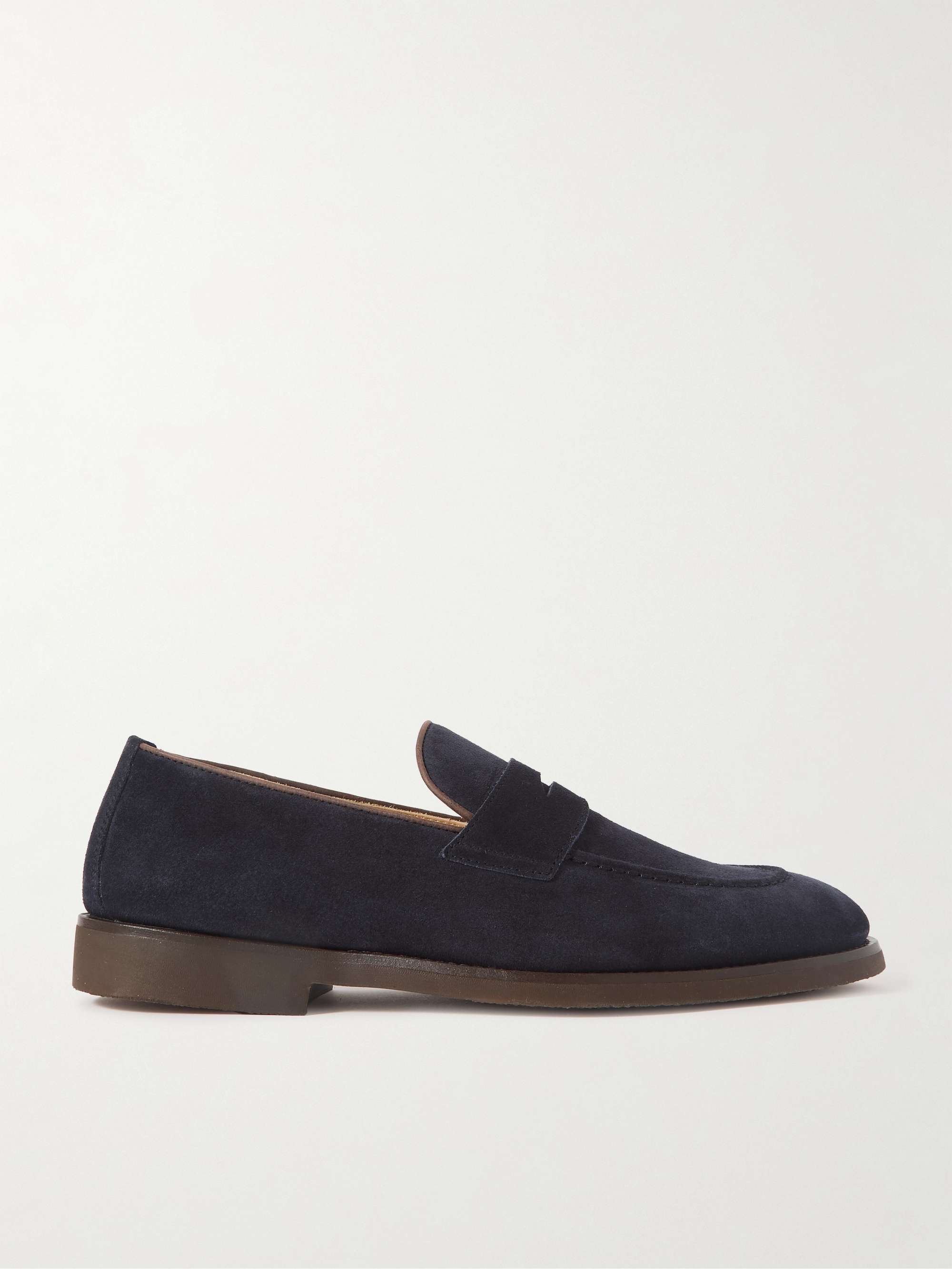 Black suede penny loafer deals