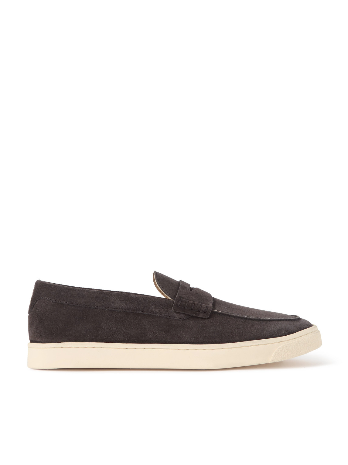 Brunello Cucinelli Suede Loafer Sneaker Loafers Blue In Brown