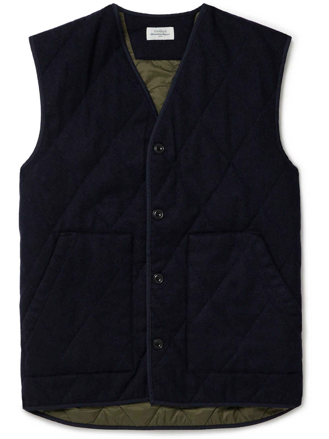 Hartford Vince Quilted Wool-blend Gilet In Blue