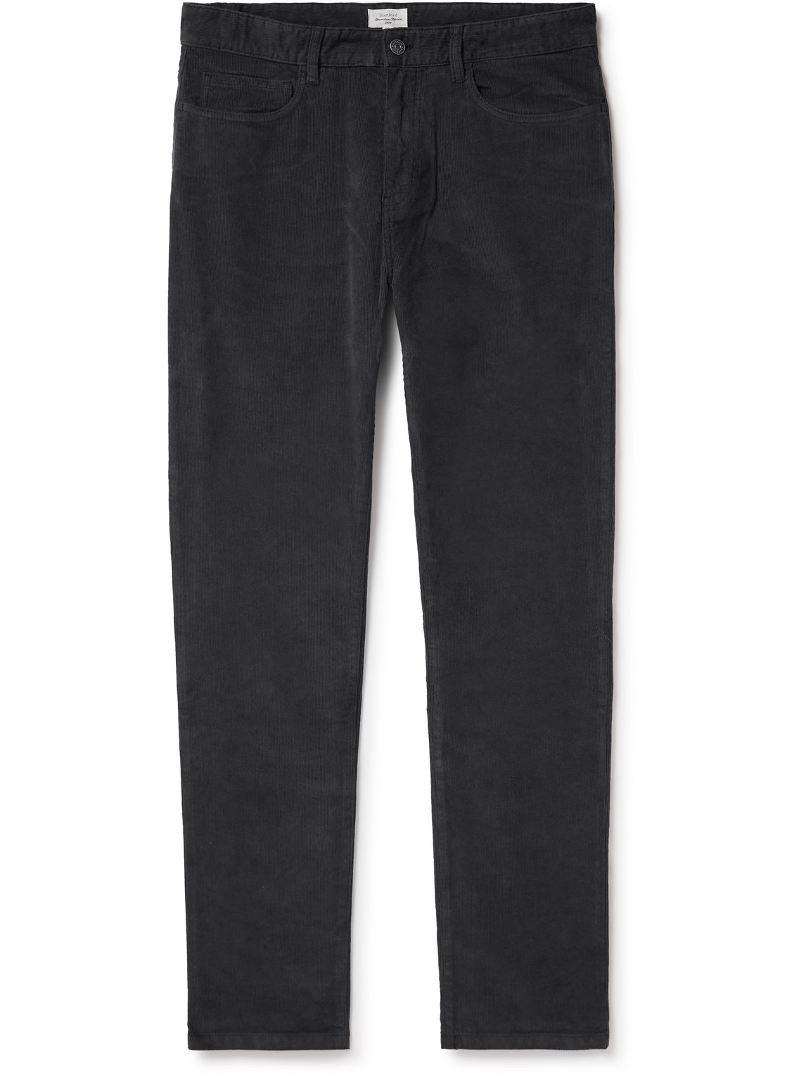 Hartford Tim Straight-leg Cotton-blend Corduroy Trousers In Gray