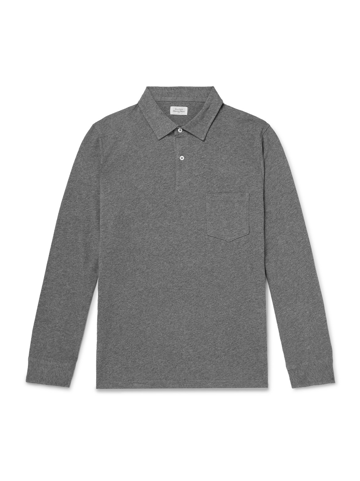 Hartford Garment-dyed Cotton-jersey Polo Shirt In Gray