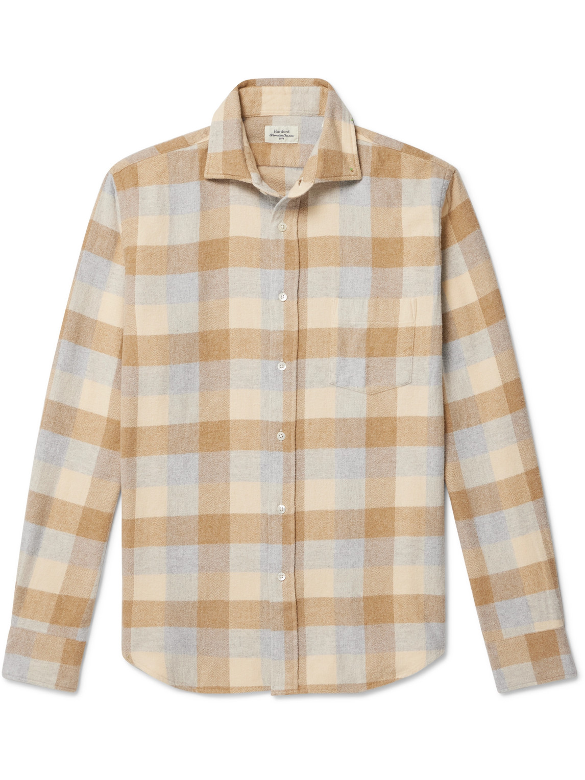 Hartford Paul Checked Cotton-flannel Shirt In Yellow