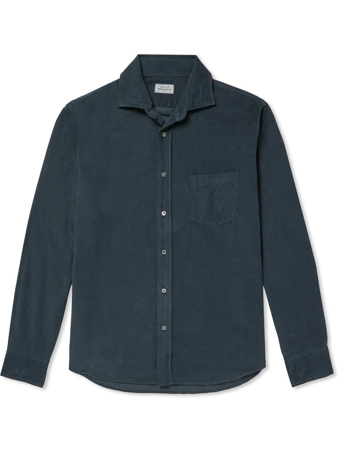 Hartford Paul Cotton-corduroy Shirt In Blue