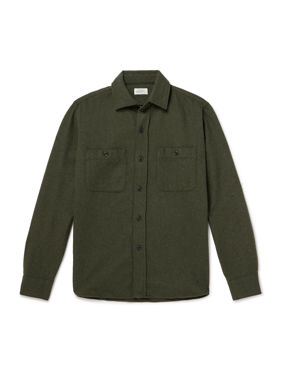 Hartford Mens Percey Woven Overshirt In Khaki Fabric