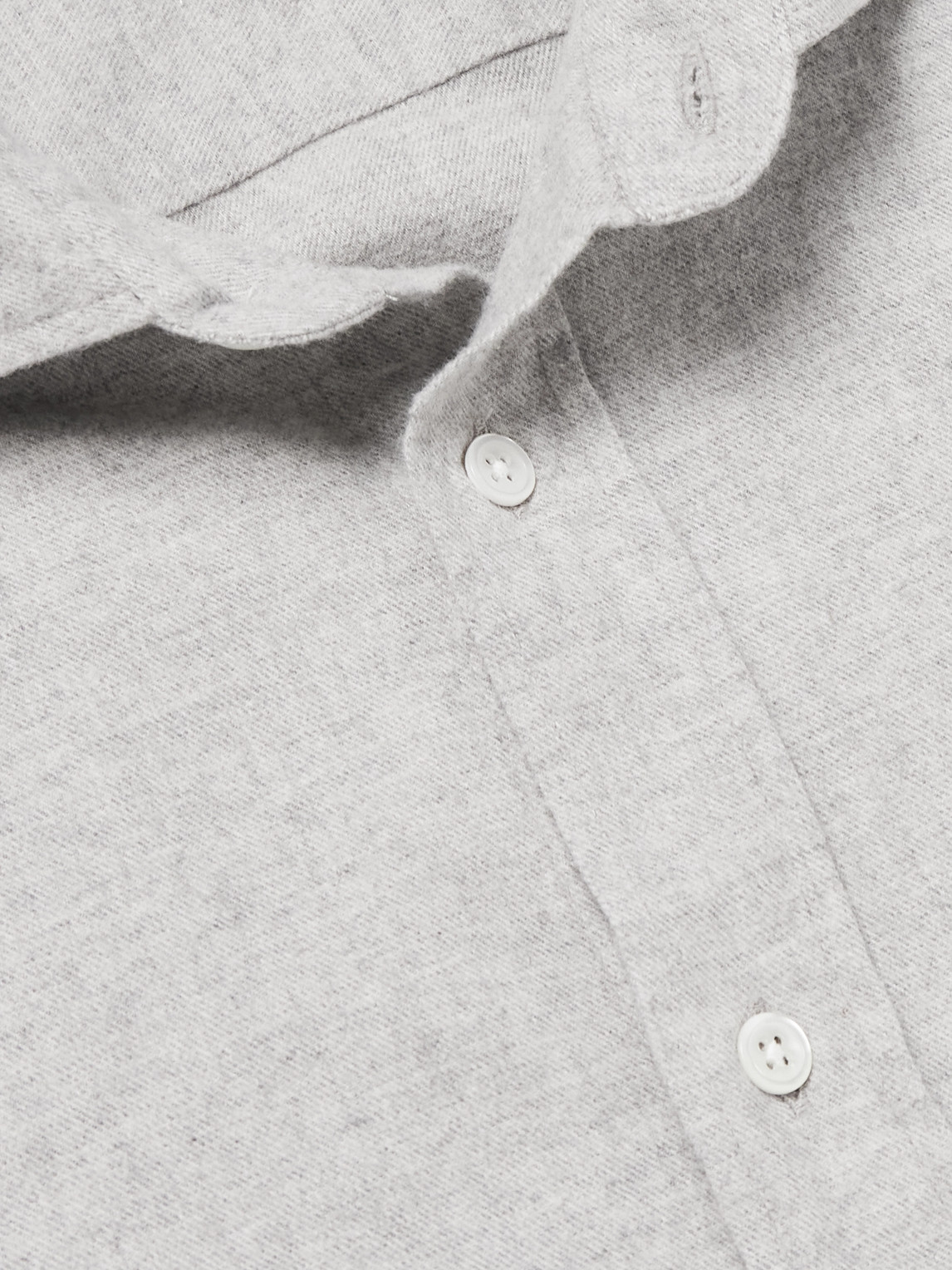 Hartford Paul Brushed Cotton-twill Shirt In Gray