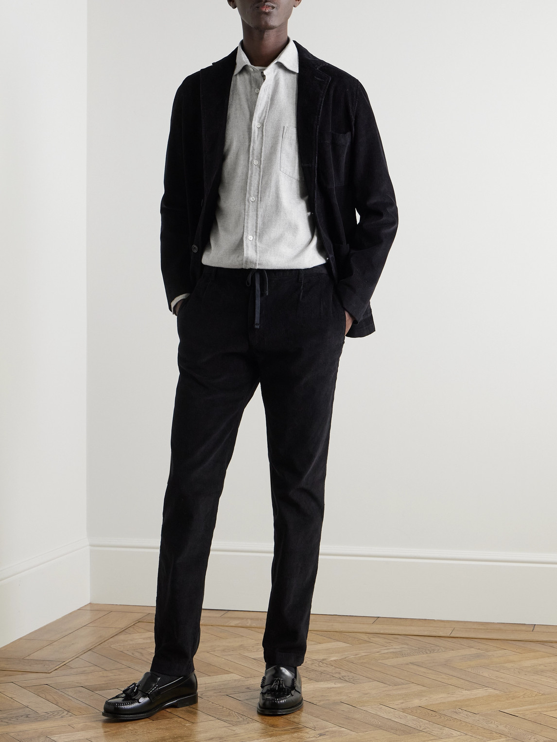 Hartford Paul Brushed Cotton-twill Shirt In Gray