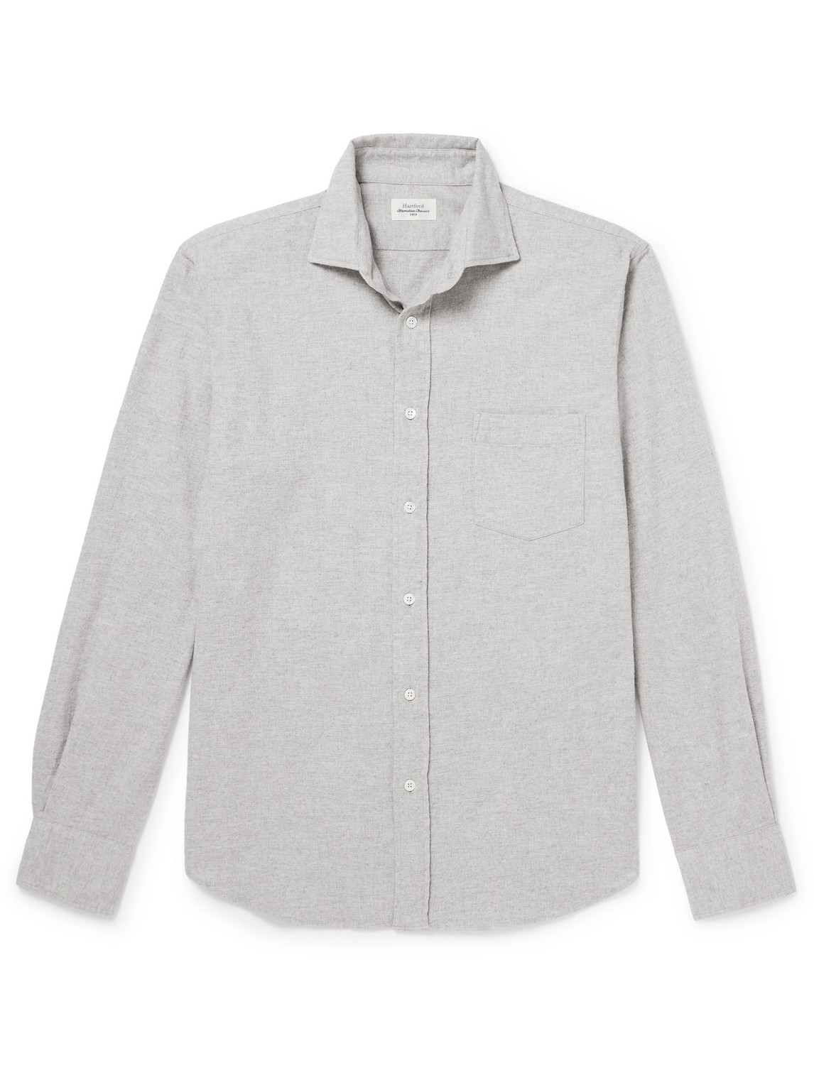 Hartford Paul Brushed Cotton-twill Shirt In Gray