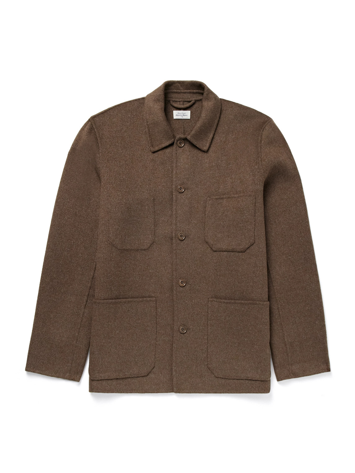 Hartford Jay Double-faced Wool-blend Jacket In Brown