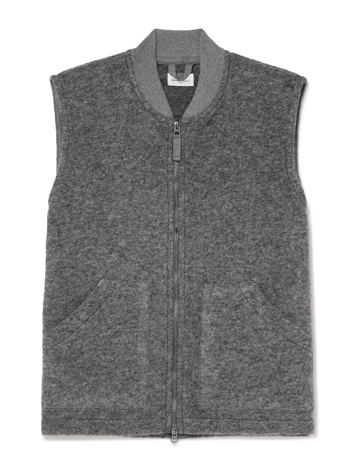 Hartford Boiled Wool-blend Fleece Gilet In Grey