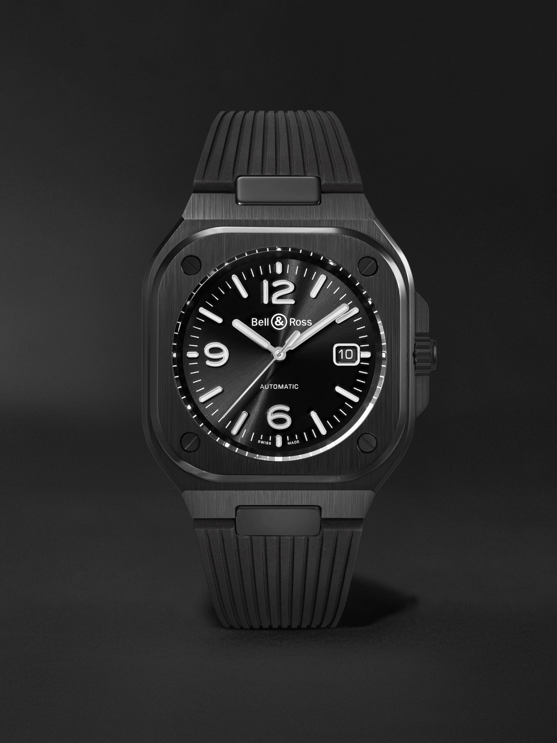 Bell & Ross BR 05 Automatic 40mm Stainless Steel and Rubber Watch, Ref. No. BR05A-BL-CE/SRB - Men