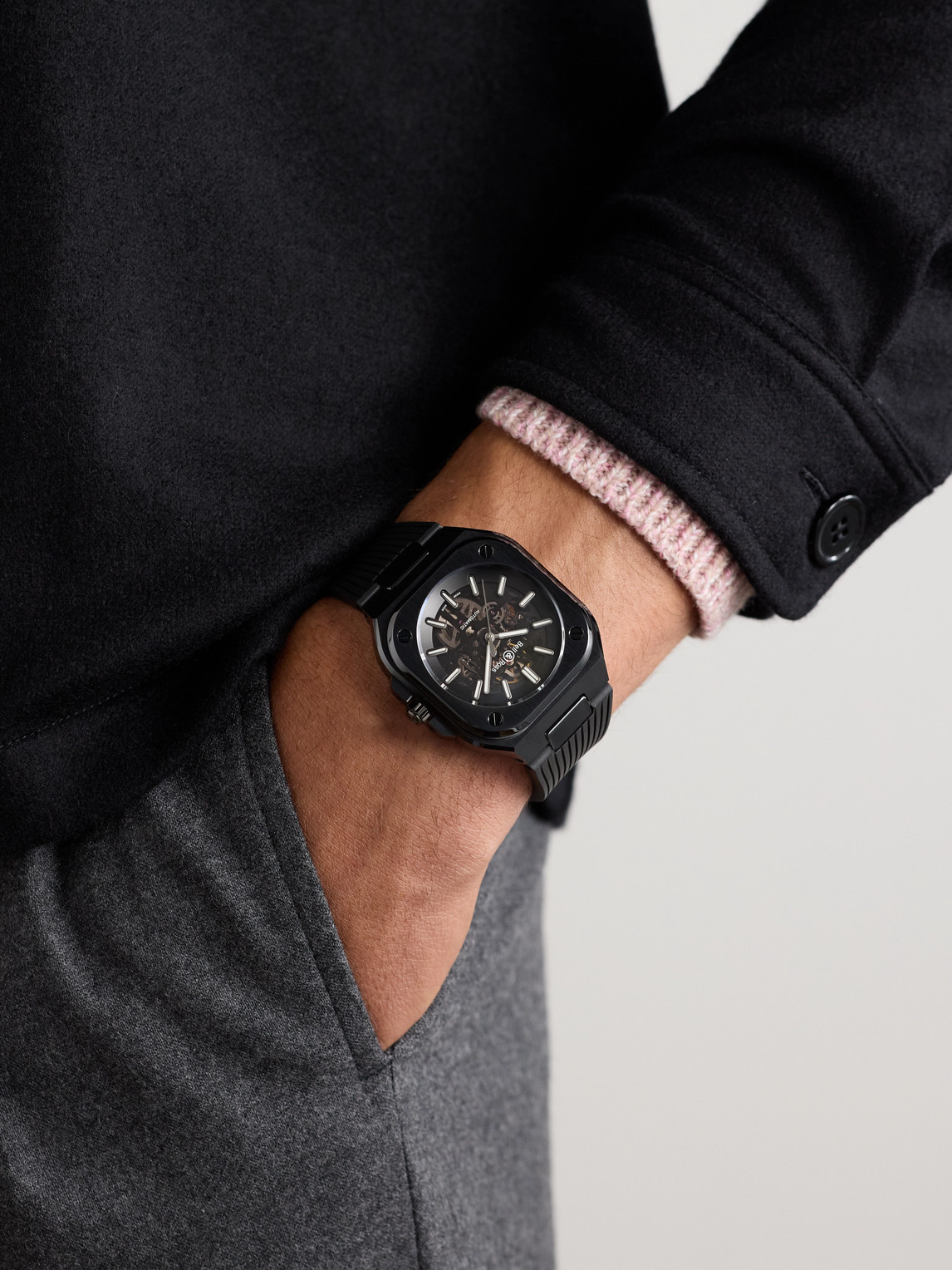 BR 05 Skeleton Automatic Black Ceramic Watch, Ref. BR05A-BL-SK-CE/SRB — 2