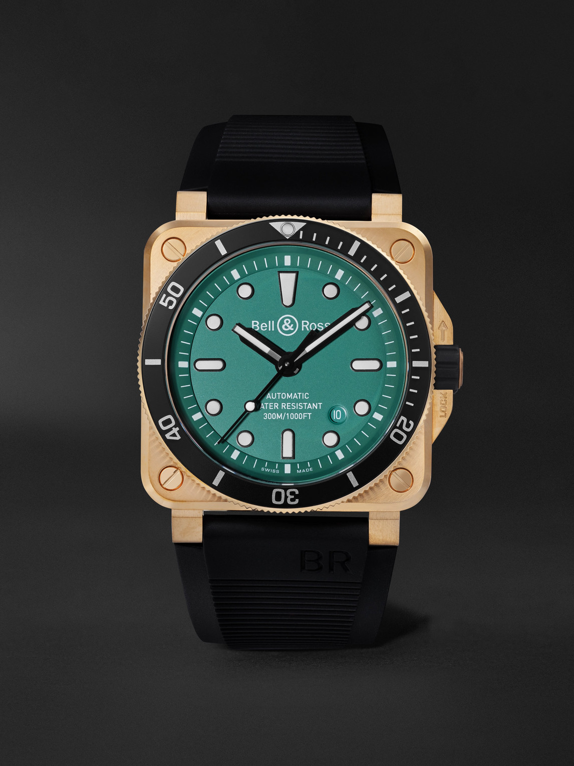 Bell & Ross BR 03-92 Diver Limited Edition Automatic 42mm Bronze and Rubber Watch, Ref. No. BR0392-D-LT-BR/SRB - Men