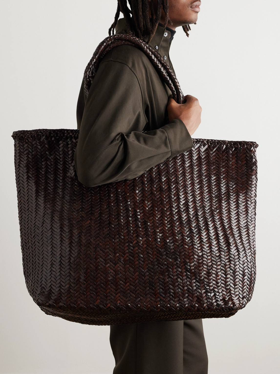 LEMAIRE XL Embellished Woven Leather Tote Bag | Smart Closet