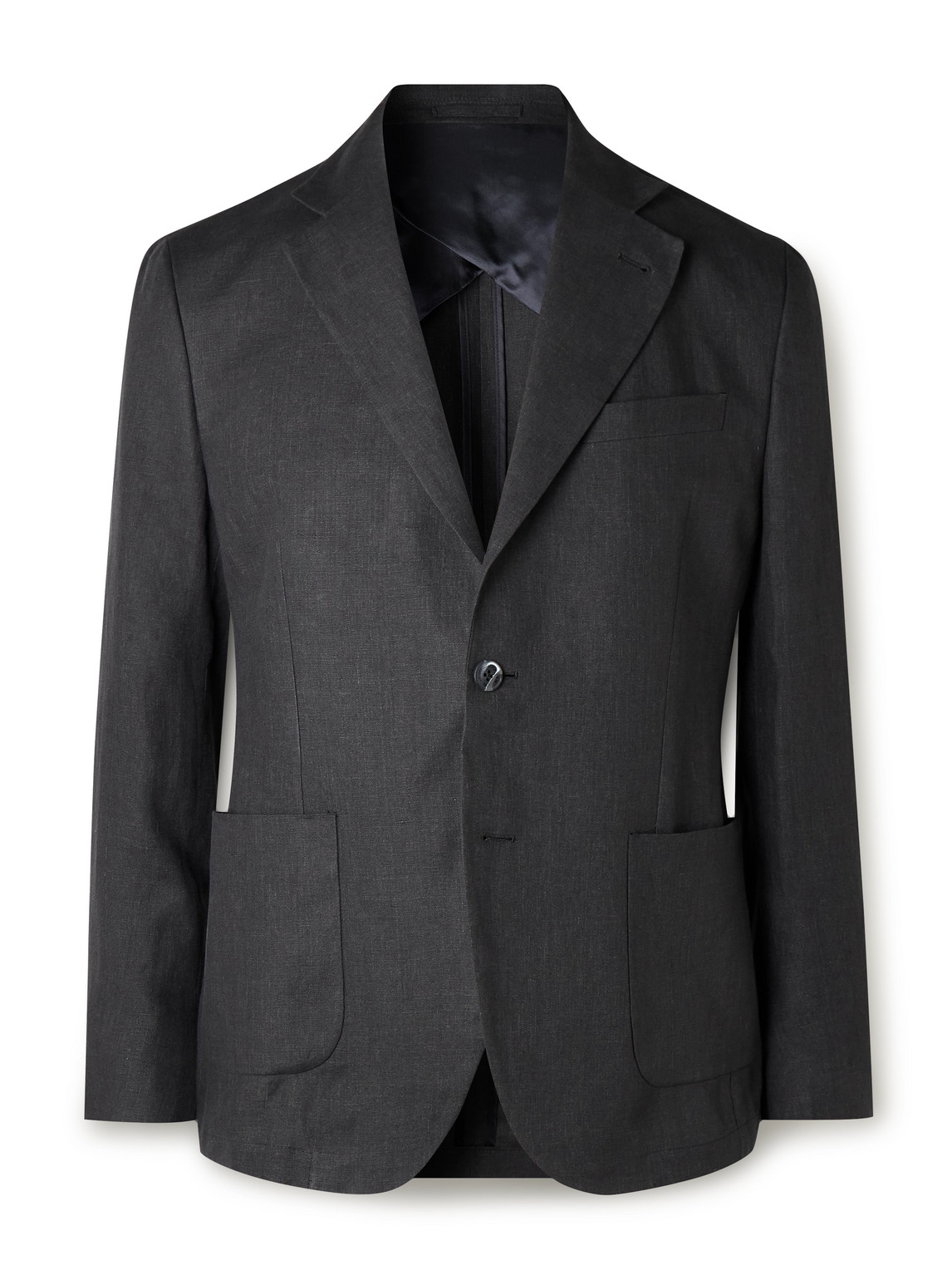 Frescobol Carioca Paulo Unstructured Linen Suit Jacket In Gray